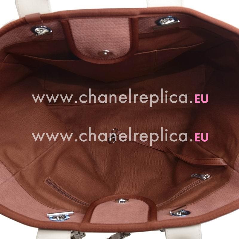 Chanel Deauville Double CC LOGO Denim Canvas Calfskin Silver Chain Bag A66941CREDHT
