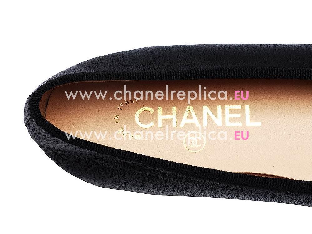 Chanel Double CC Lambskin Bowknot Shoes In Noir G02820