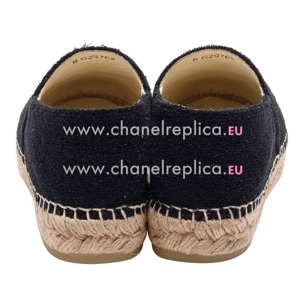 Chanel Classic Espadrilles CC Logo Shoes Black C7030110