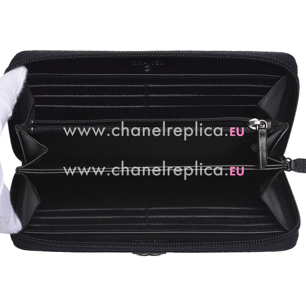 Chanel Caviar Calfskin Boy Zipper Wallet Yellow C7041503