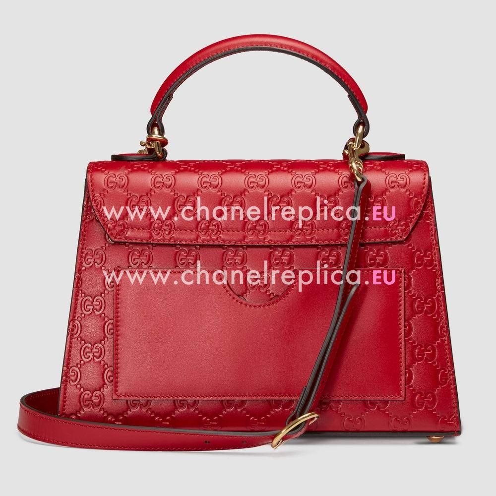 Gucci Padlock Signature Leather Hand/Shoulder Bag Poppy G453188 CWC1G 6433