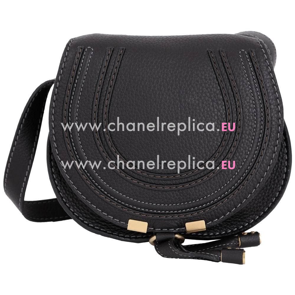 CHLOE Marcie Calfskin Saddle Bag Black CL7040403