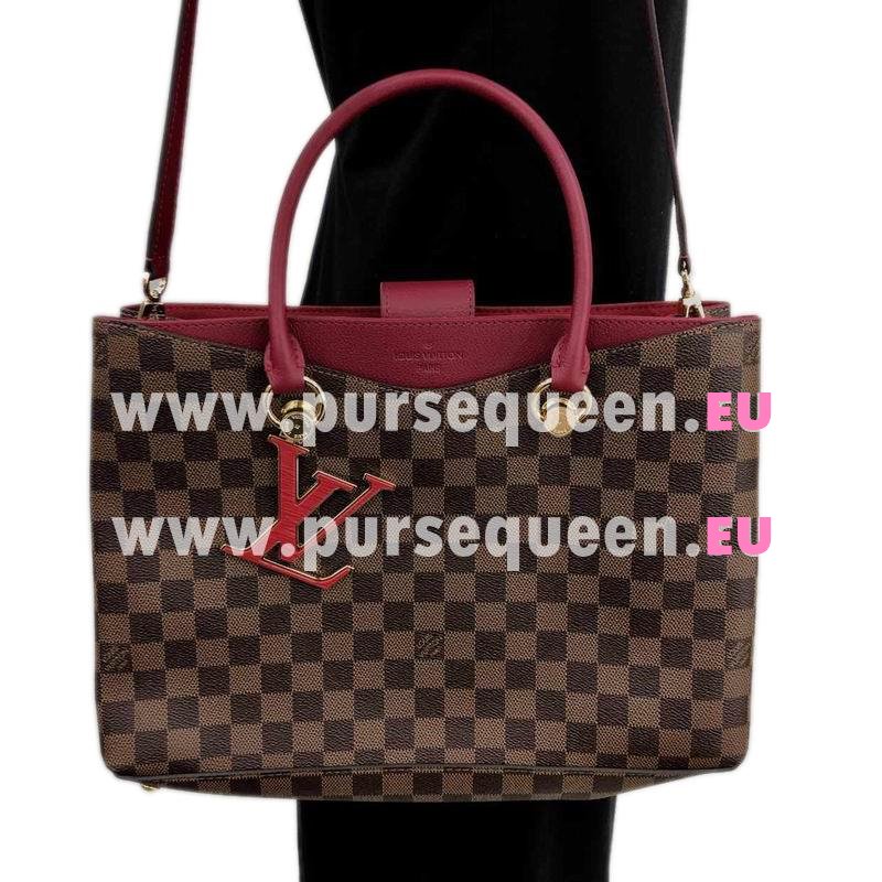 Louis Vuitton Lie De Vin Red Damier Ebene Coated Canvas LV RIVERSIDE Handbag N40052