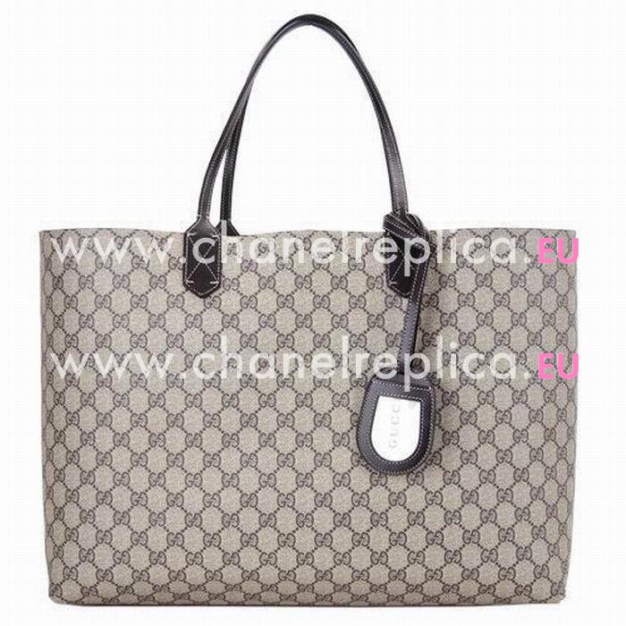 Gucci Calfskin Two Sided Tote Bag In Khaki Black G5594612