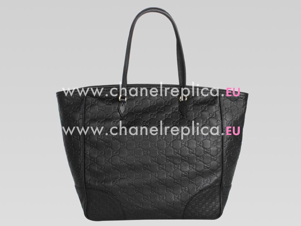 Gucci 2013 GG Logo Embossed Leather Handbag In Black GU455672