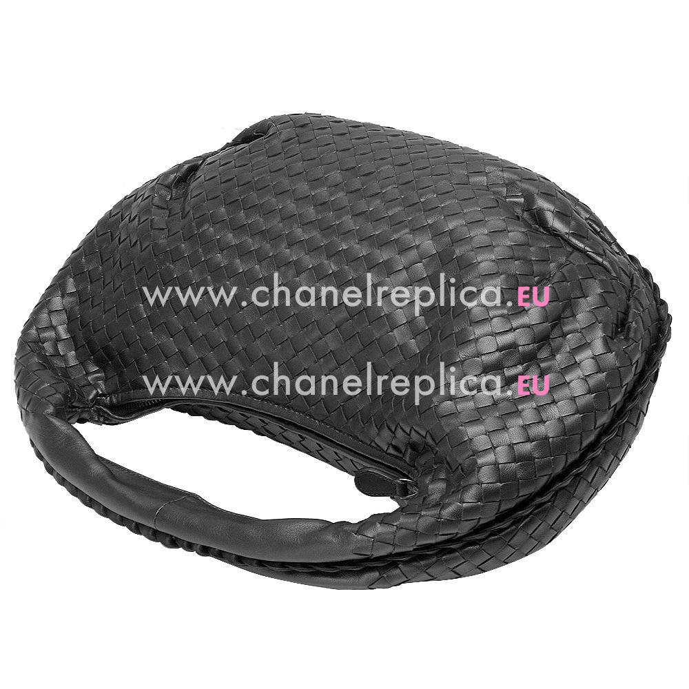 Bottega Veneta Classic Intrecciato Nappa Weave Falcate Shoulder Bag In Gray Blue BV515159
