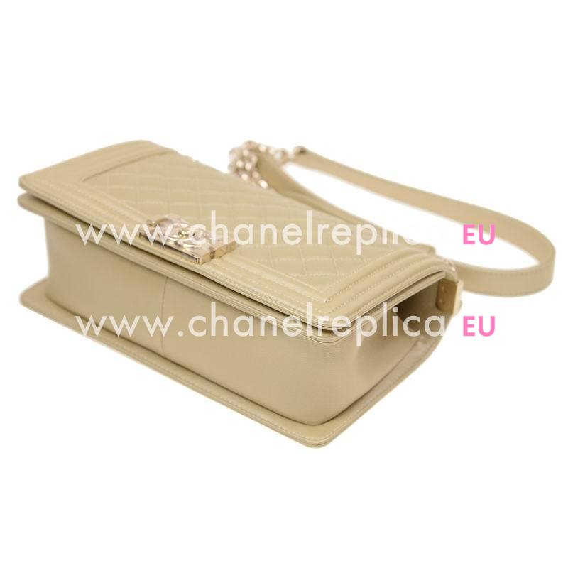 Chanel Gold Calfskin Leather Medium Boy Bag Gold Hardware A67086CGPGP