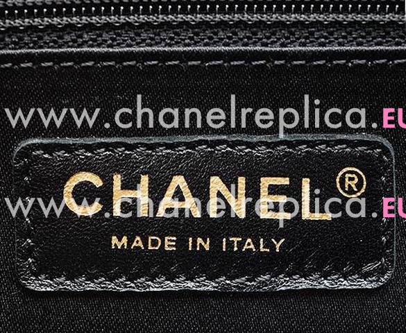 CHANEL Caviar Large Grand Shopper Tote Bag Black(Gold) A58728