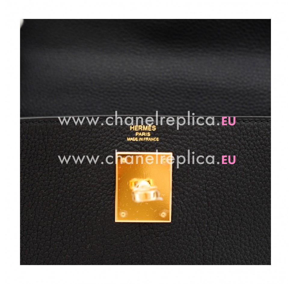 Hermes Kelly 28cm 89 Black Togo Leather Gold Hardware Handbag HK1028RTL