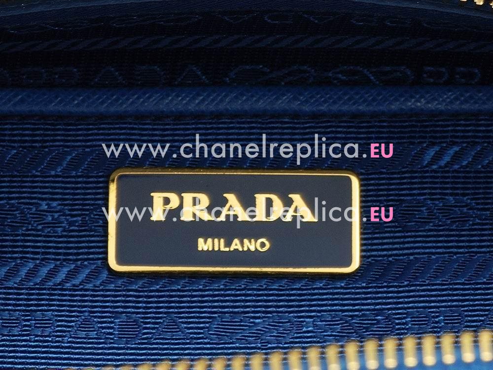 Prada Lux Saffiano Classic Triangle Logo Cowhide Handle/Shoulder Bag Blue P469220