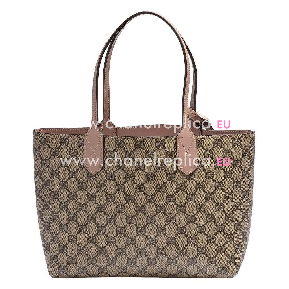 Gucci Reversible Classic GG Canvas Calfskin Tote Bag In Pink G6111409