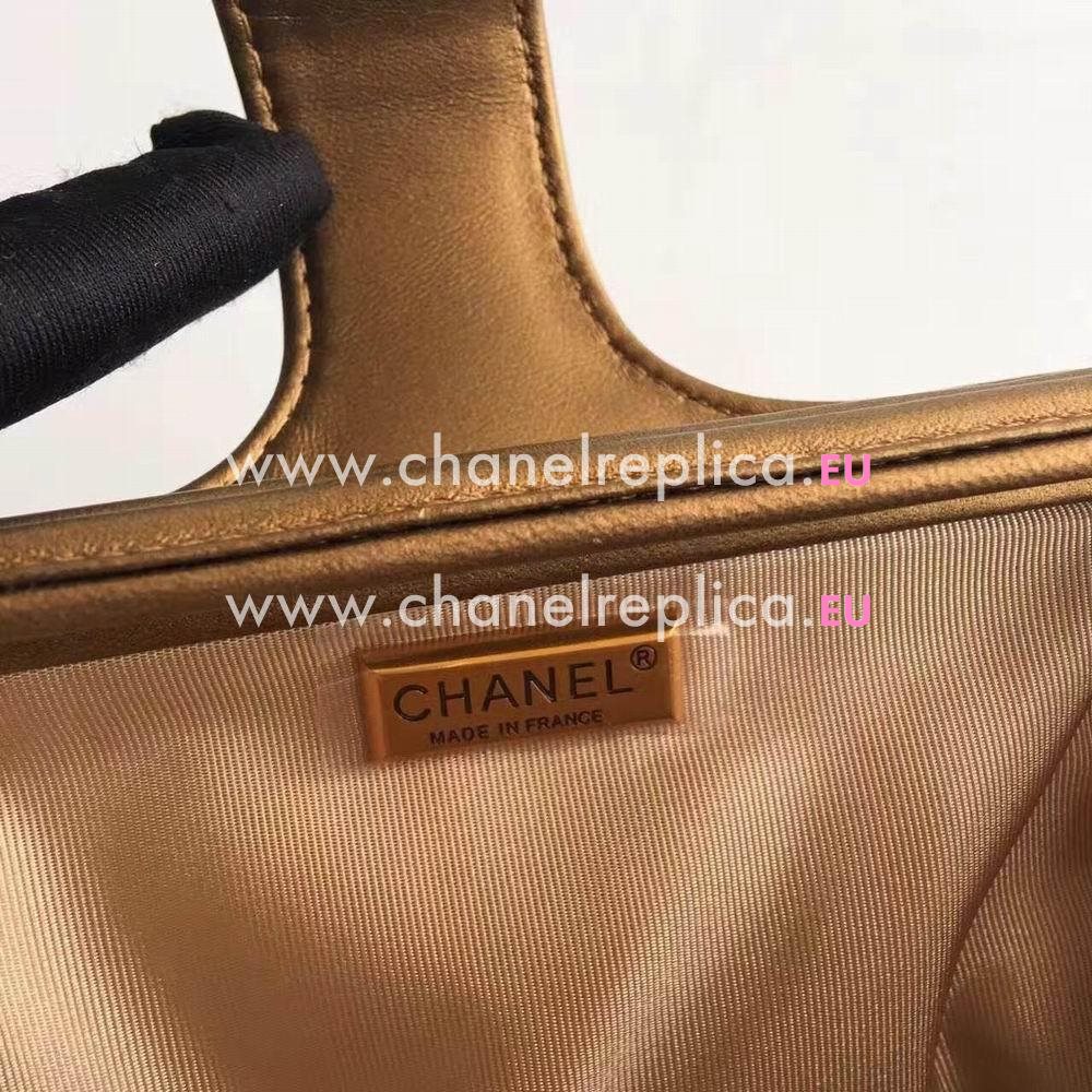 Chanel Classic Gold Hardware Trichogaster leeri Leather Shoulder Bag Gold C6120403