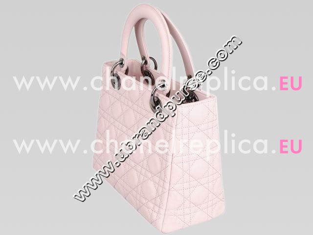 Dior Lady Dior Cannage Lambskin Leather In Pink D3024