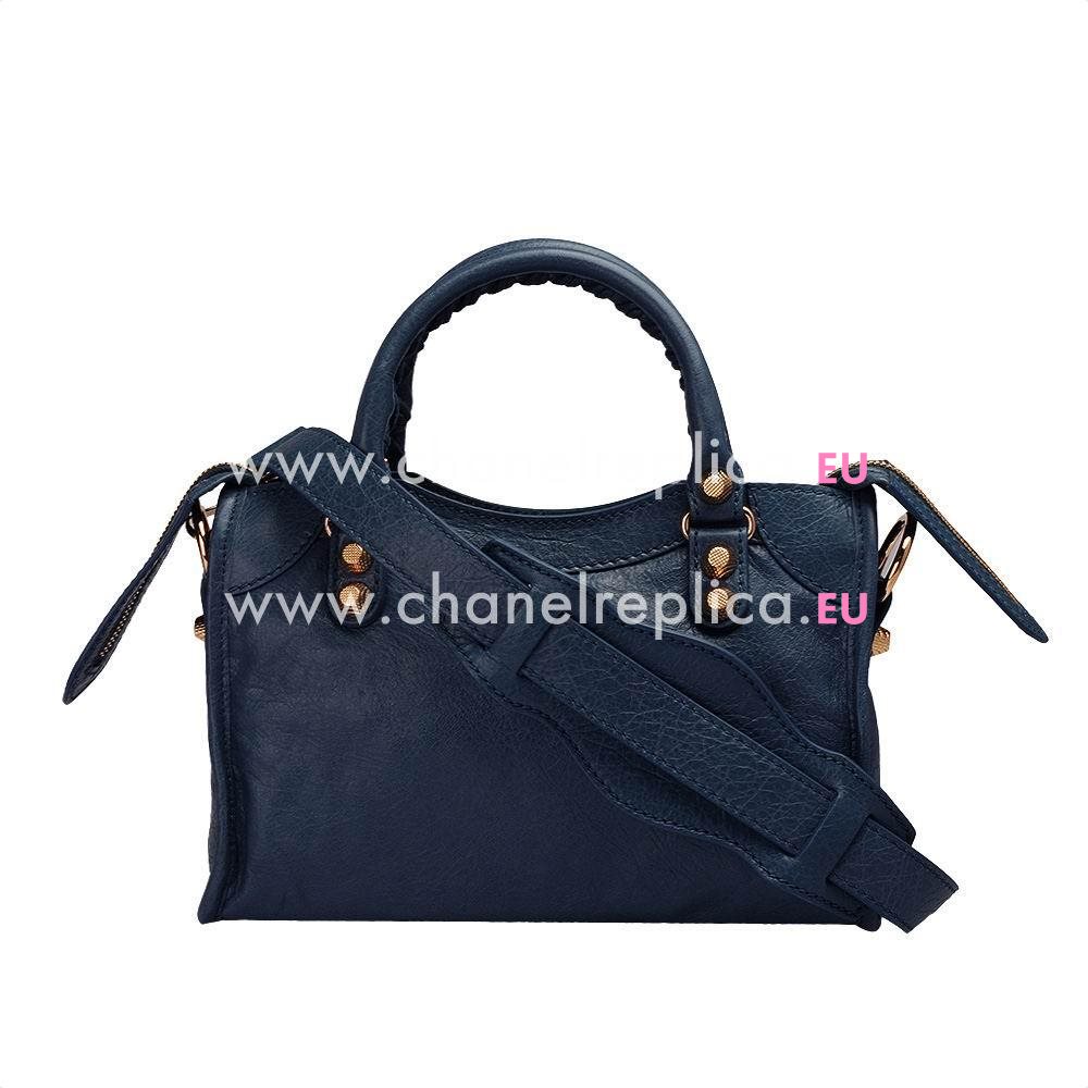 Balenciage City Lambskin Gold hardware Classic Mini Bag Deep Blue B2055047