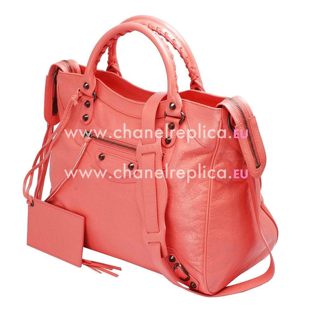 Balenciage Velo Lambskin Aged Brass hardware Bag Pink B2055099