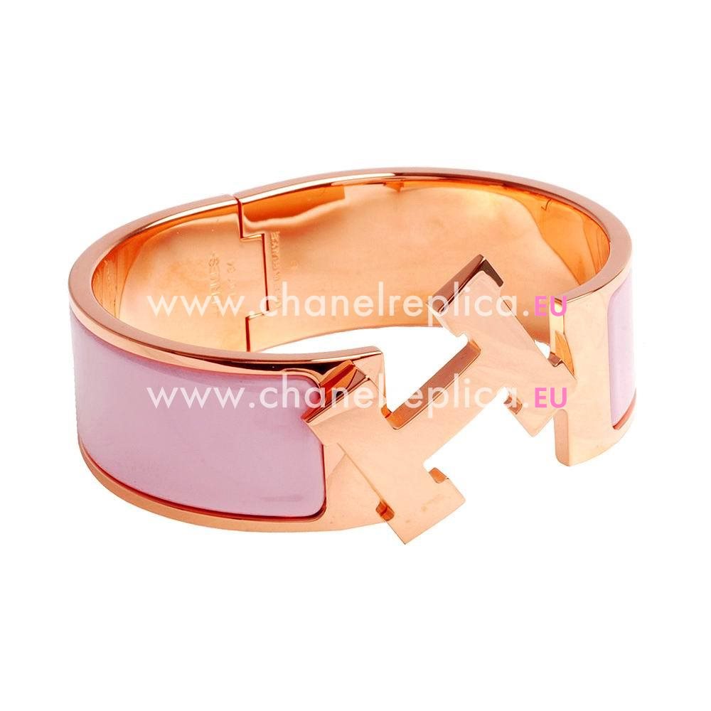 Hermes Clic H Logo Alloy R-Bracelet Pink/Rose Gold H7022101