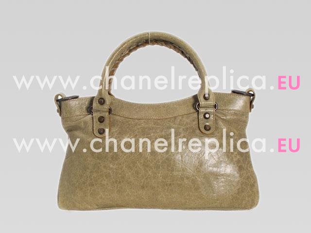 Balenciage First Top Leather&Fabric Bag Beige 103208-BE