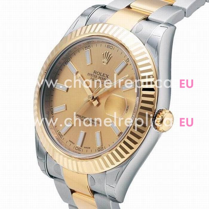 Rolex Datejust Automatic 41mm 18K Gold Stainless Steel Watch Gold R116333-3