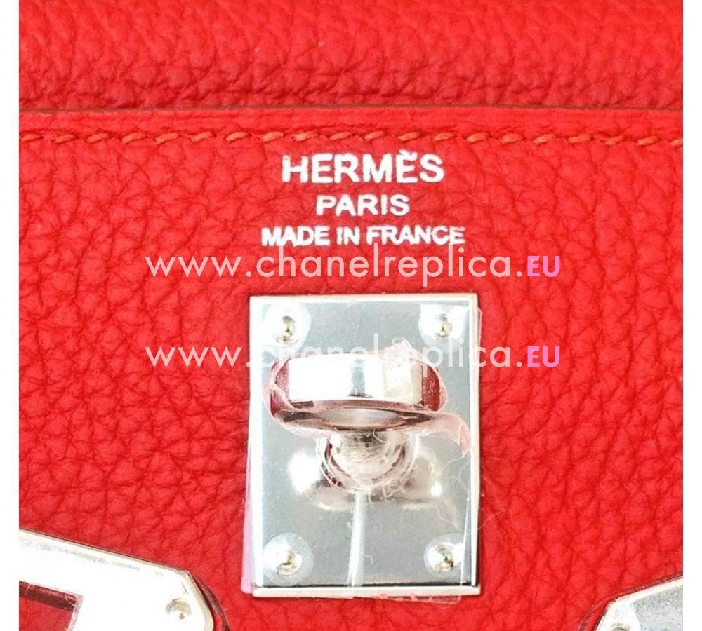 Hermes Vermillion 25cm Lipstick Red Togo Mini Kelly Bag Palladium Rare Jewel HK1025VLT