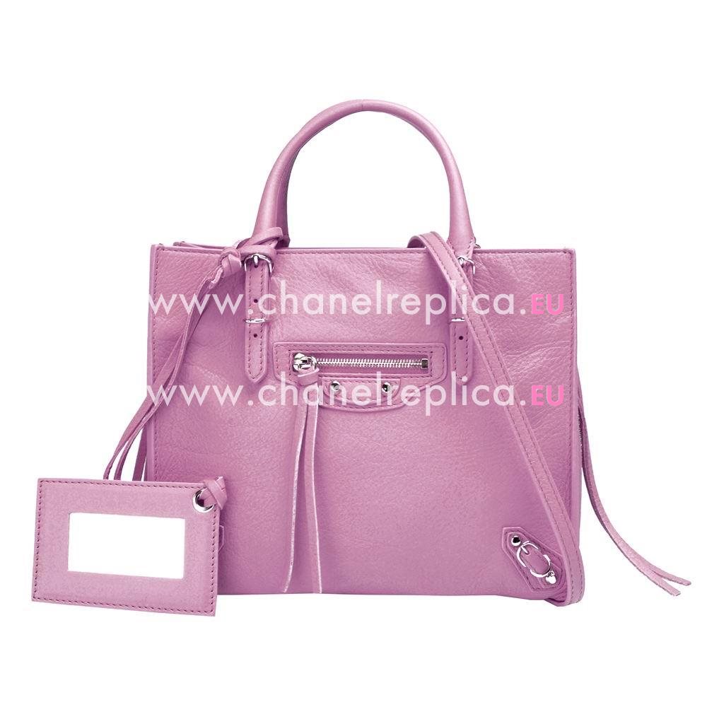 Balenciage Papier Calfskin Silvery hardware Bag Pink Purple B20558075