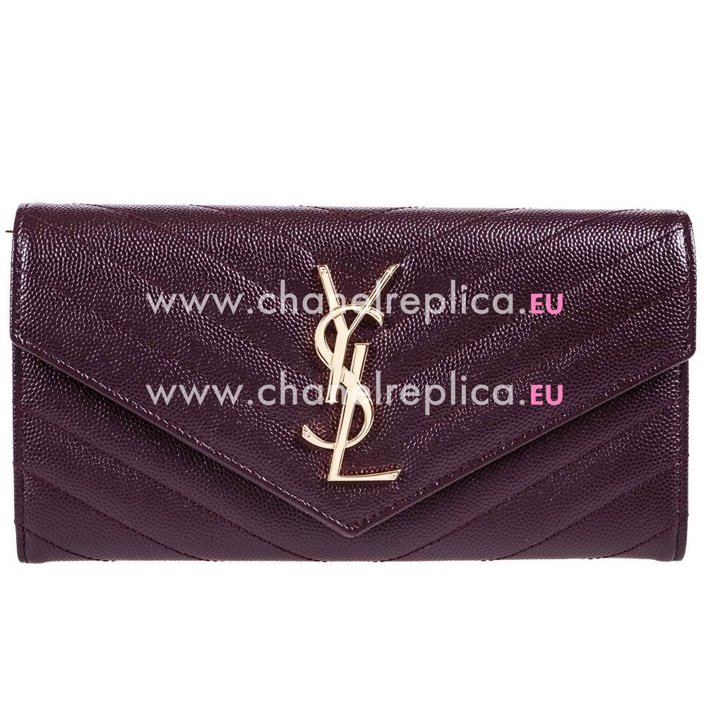 YSL Saint Laurent Cavier Calfskin Y Bag In Burgundy YSL5465666