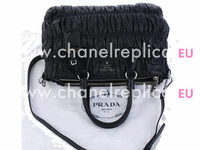 Prada Nappa Gaufre Lambskin Tote Bag Black P347828