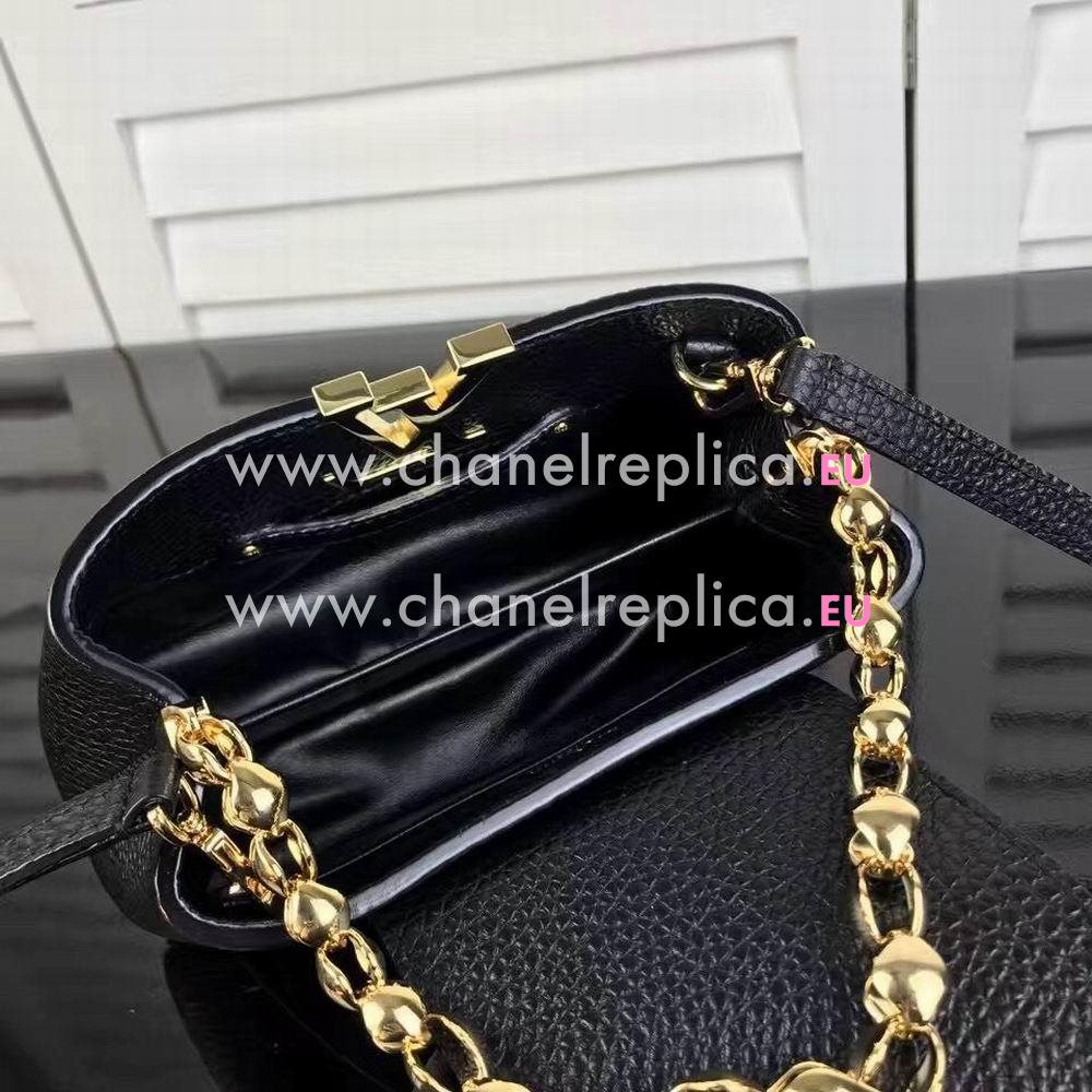 Louis Vuitton Capucines Nano Taurillon Leather Bag In Black M612154