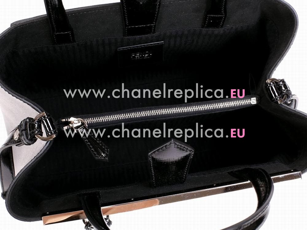 Fendi Petit 2Jours Patent Leather Hand/shouldbag Black F527733