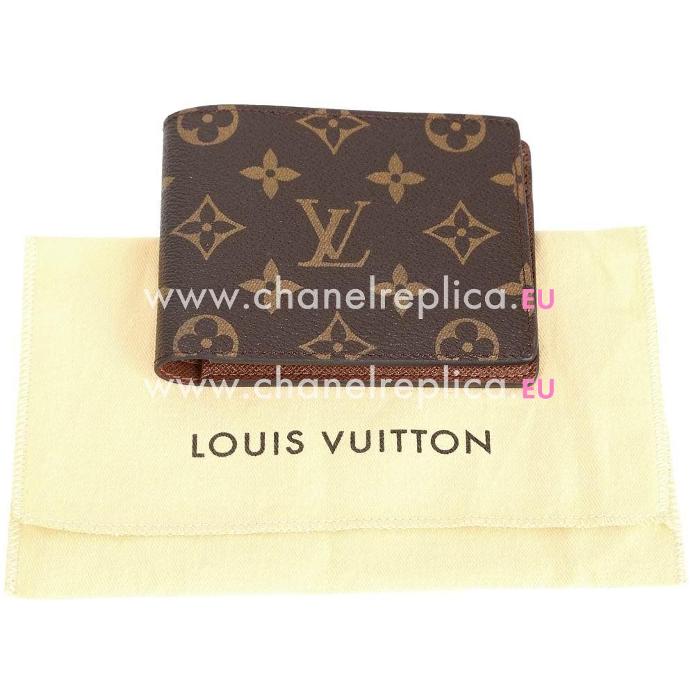 Louis Vuitton Classic Monogram Canvas Wallet In Coffee M60895