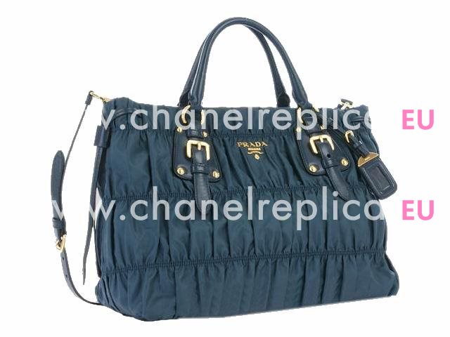 Prada Gaufre Lambskin&Nylon SHouder/Handbag In Blue P344831