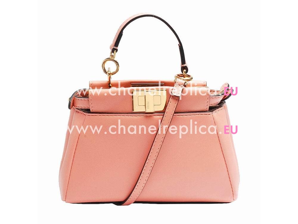 FENDI Regular Peekaboo Calfskin Mini Bag Pink 8BH225-Q4J-F0G88