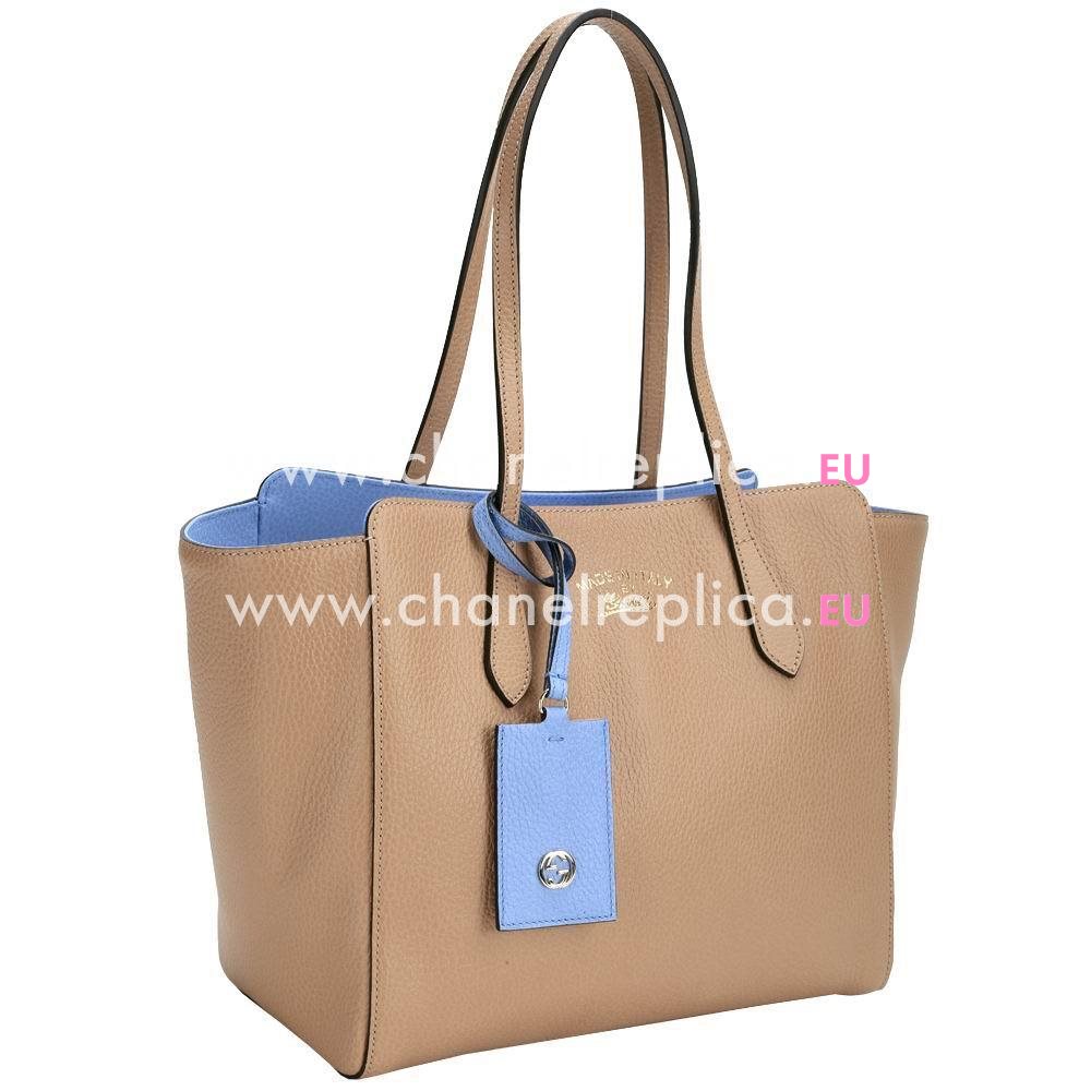 Gucci Swing Calfskin Leather Bag In Camel Blue G5896350