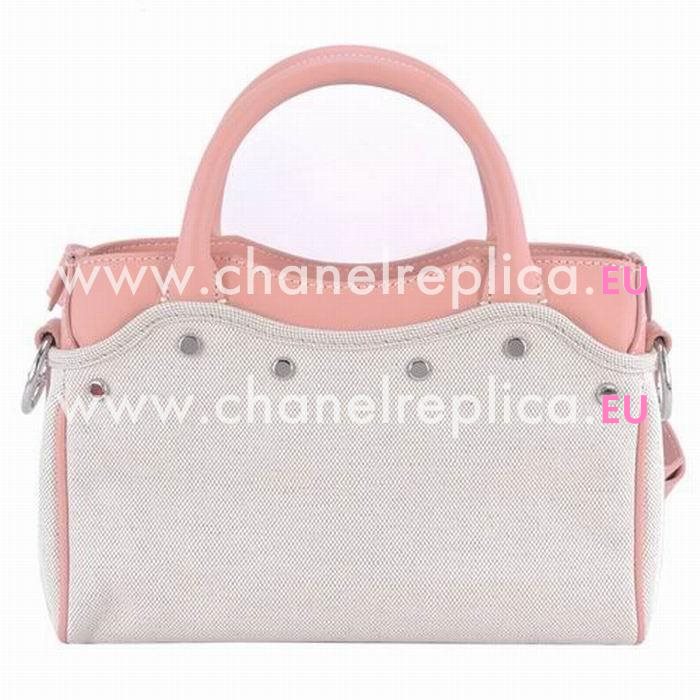 Balenciaga Navy Canvas Mini Bag Beige Pink B6112206