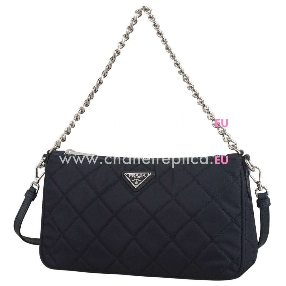 Prada Teaauto Saffiano Classic Triangle Logo Nylon Handle/Shoulder Chain Bag Deep Blue PR6101903