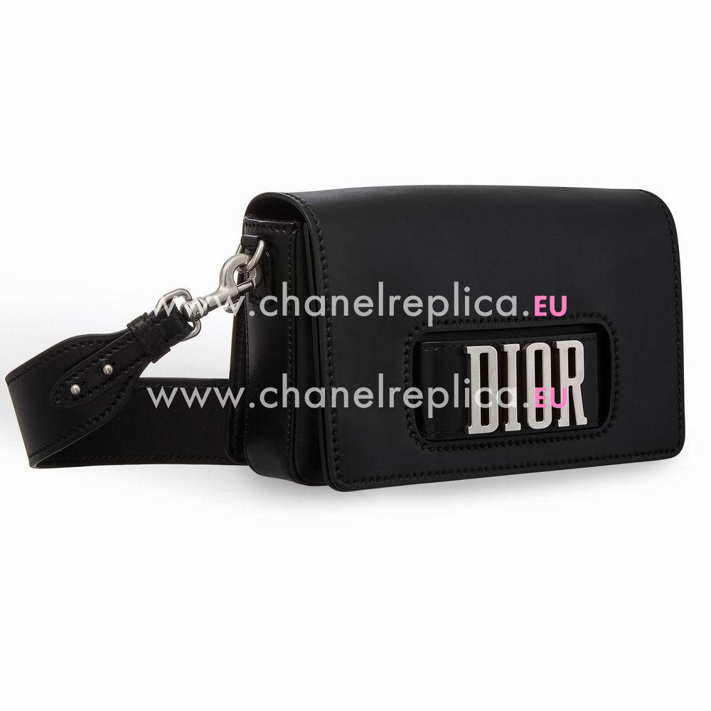 Dior FLAP BAG WITH SLOT HANDCLASP IN BLACK CALFSKIN M8000VVQV_M900