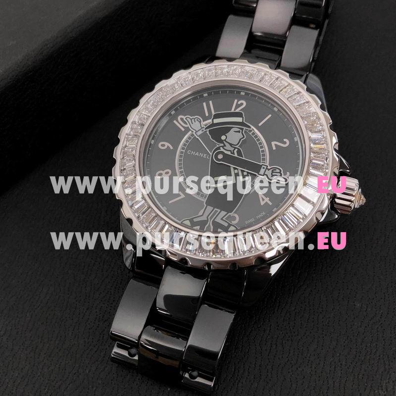 Chanel J12 Ceremic and Steel Black Case Watch H5242DIA