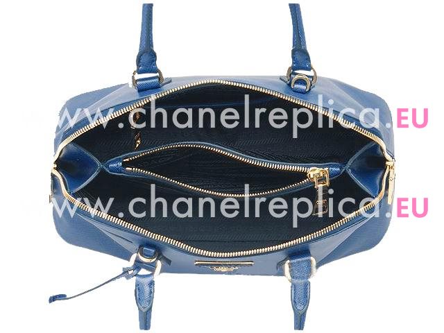 Prada Lux Saffiano Classic Triangle Logo Cowhide Handle/Shoulder Bag RoyalBlue P415568