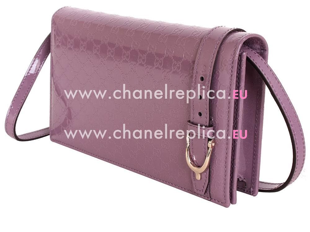 Gucci Classic GG Calfskin Leather Clutch In Purple G354086