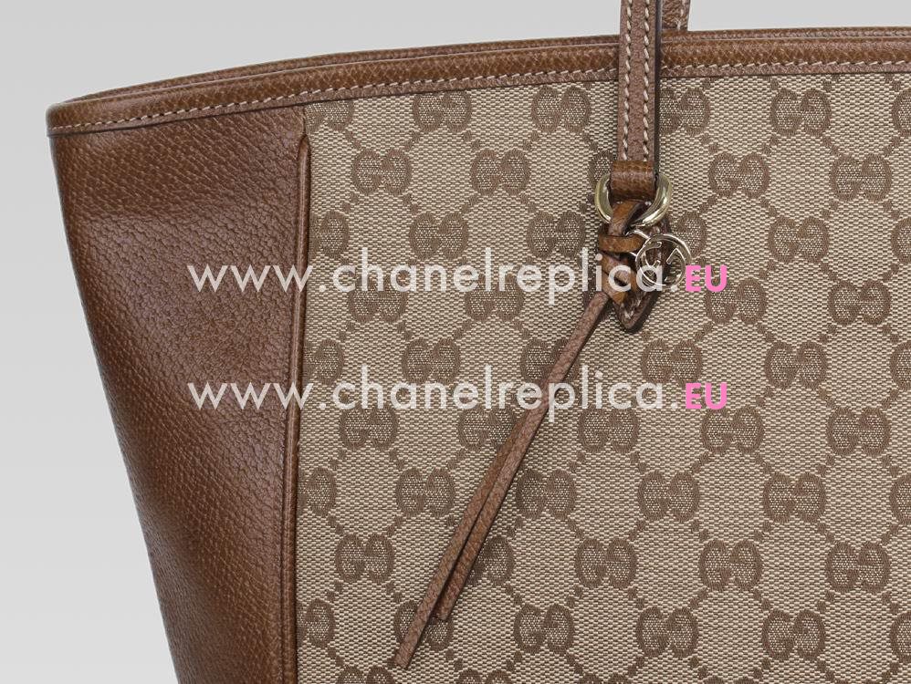 Gucci GG Fabric And Cowhide Leather In Coffee Bag GU455670