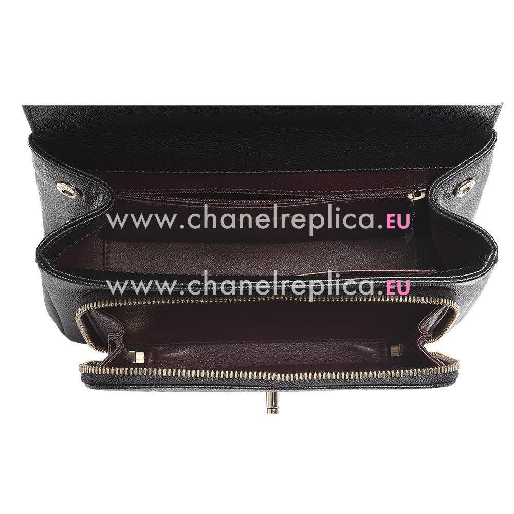 CHANEL Affinity Gold Hardware Rhombic Caviar Calfskin Bag in Black A789A49
