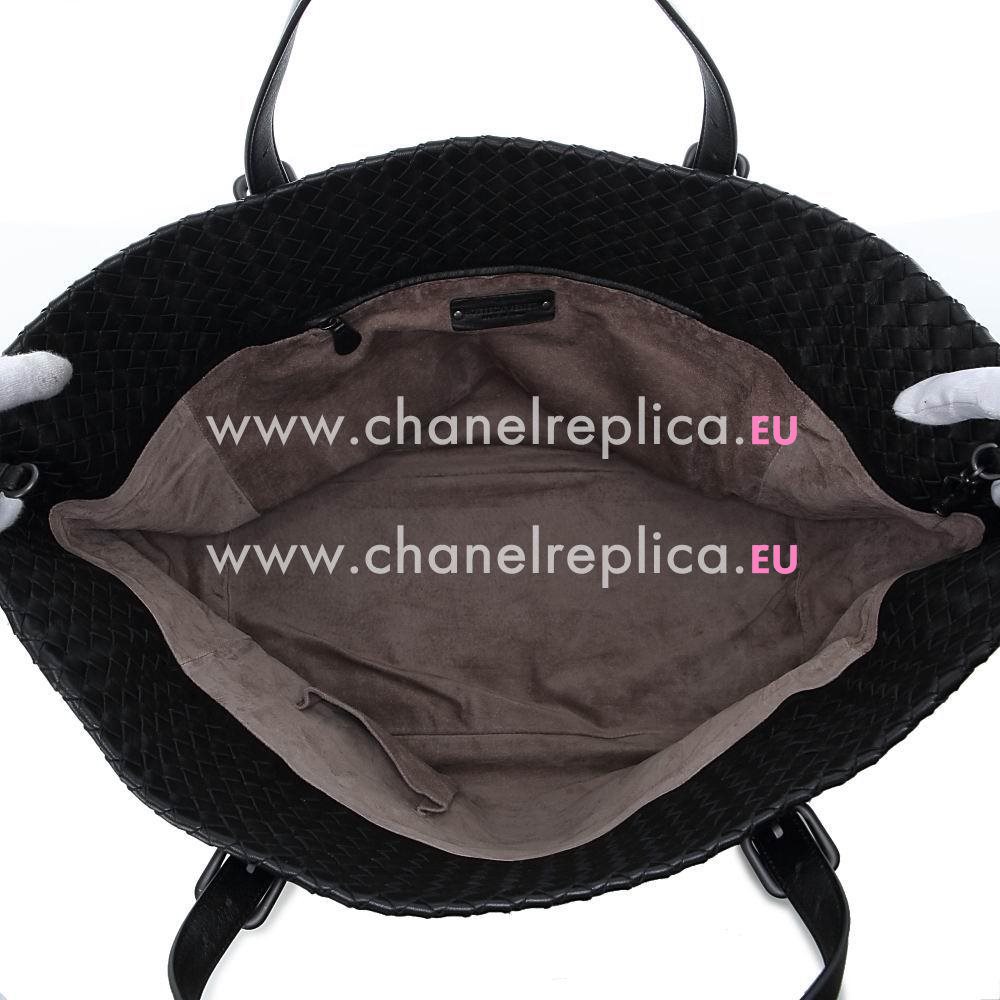 Bottega Veneta Classic Nappa Leather Woven Tote Bag Black B5642204