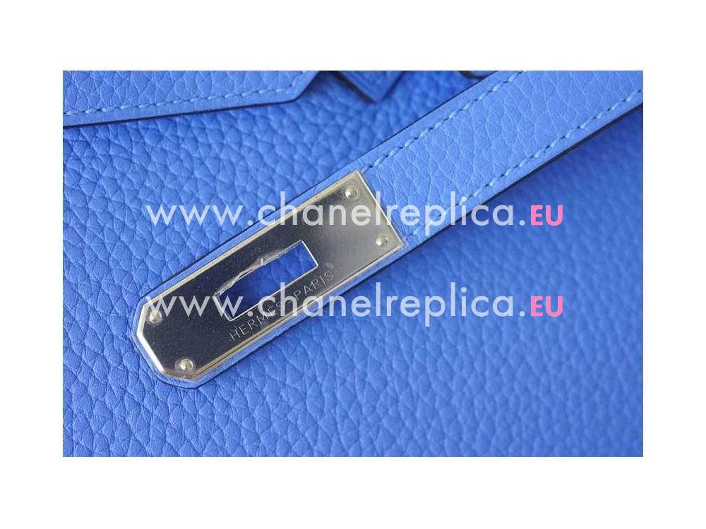 Hermes Birkin 35 Bleu Paradis Clemence Leather Palladium Hand Sew H1035LBS