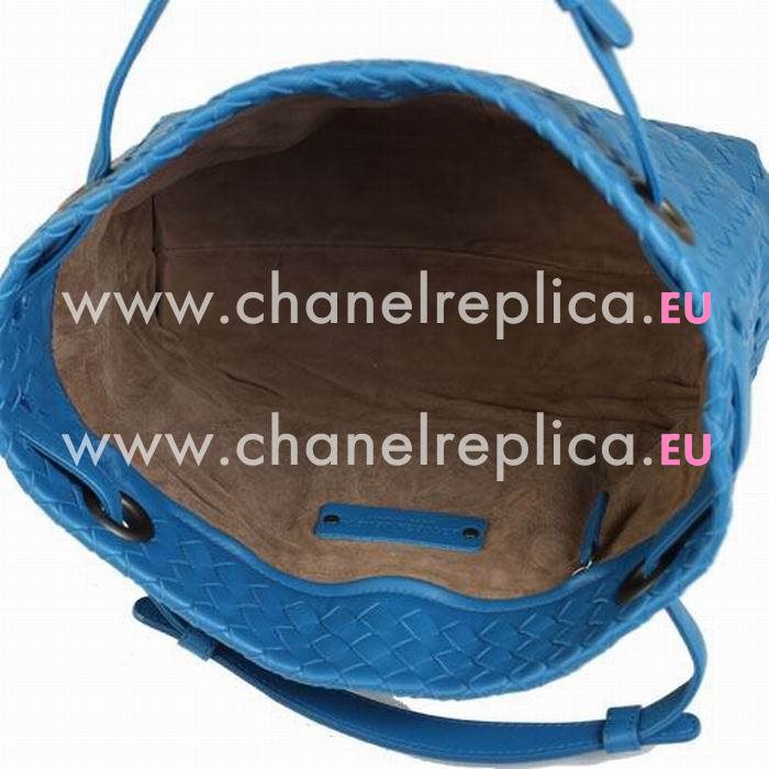 Bottega Veneta Nappa Leather Woven Tote Bag Blue BV7022803