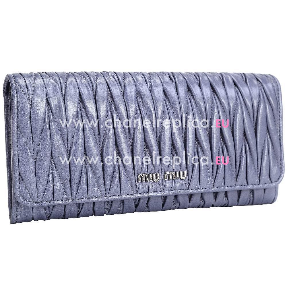 Miu Miu Matelassé Wallet In Light Blue MM5111326