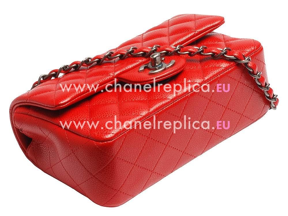 Chanel Caviar Mini Classic Flap Bag Red Anti-Silver A69900C-RED-BLKSS