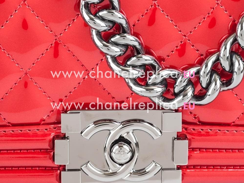 Chanel Boy Collection Patent Leather Mini Size Bag Red A67086