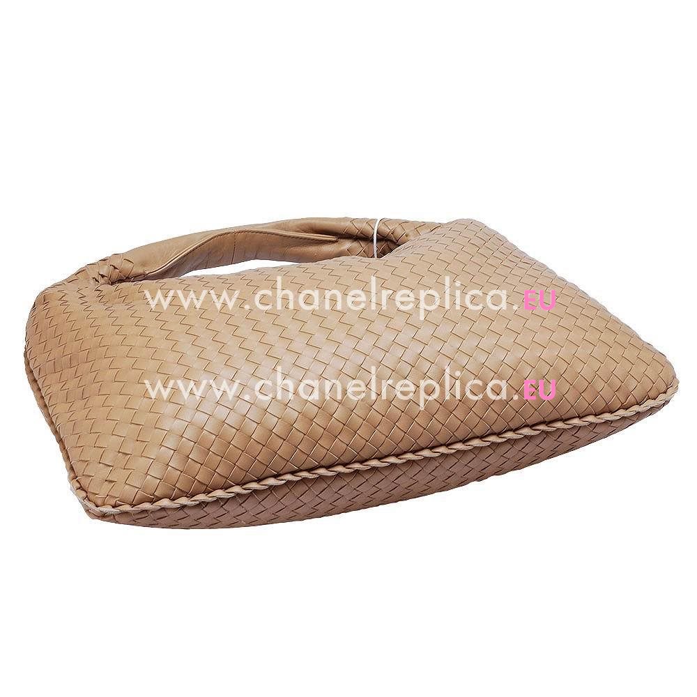 Bottega Veneta Classic Intrecciato Nappa Weave Falcate Shoulder Bag In Coffee B6110612