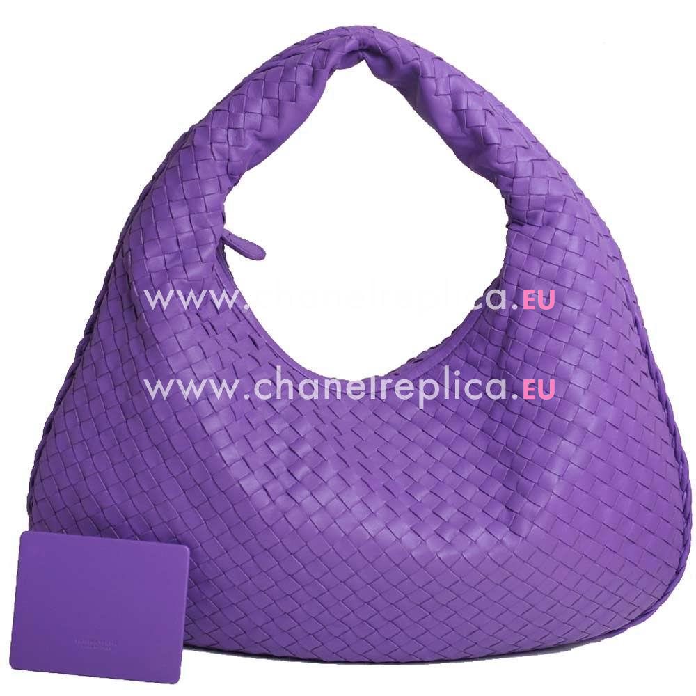 Bottega Veneta Nappa Leather Woven Shoulder Bag Violet BV7022805