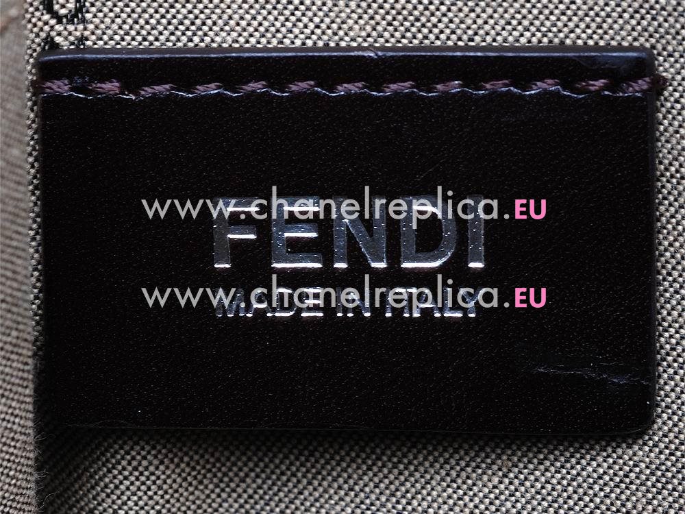 FENDI Classic FF Logo PVC Reporter Bag In Gray FE483728