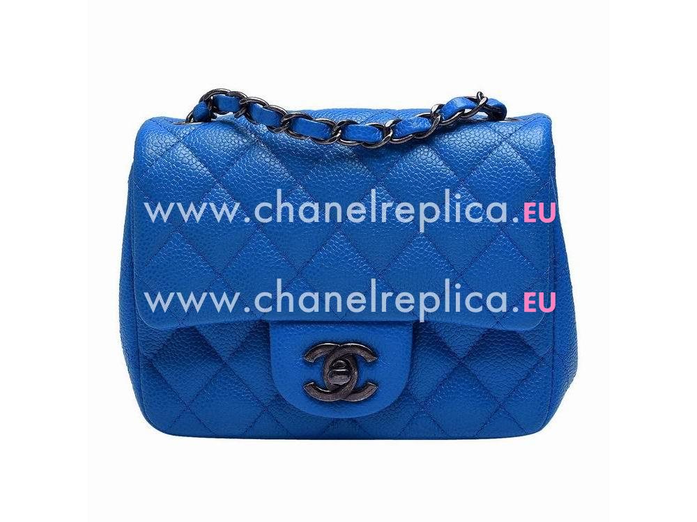 Chanel Mini Coco Caviar Flap Bag Electric Blue A35209